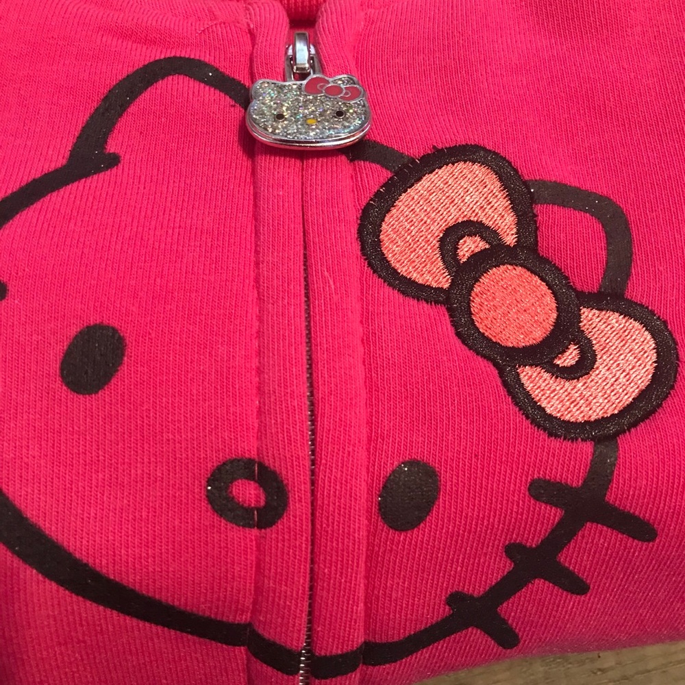 Hello Kitty Zip Up Girls Hoodie - Picture 3 of 5